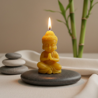Svíčka z včelího vosku - Buddha